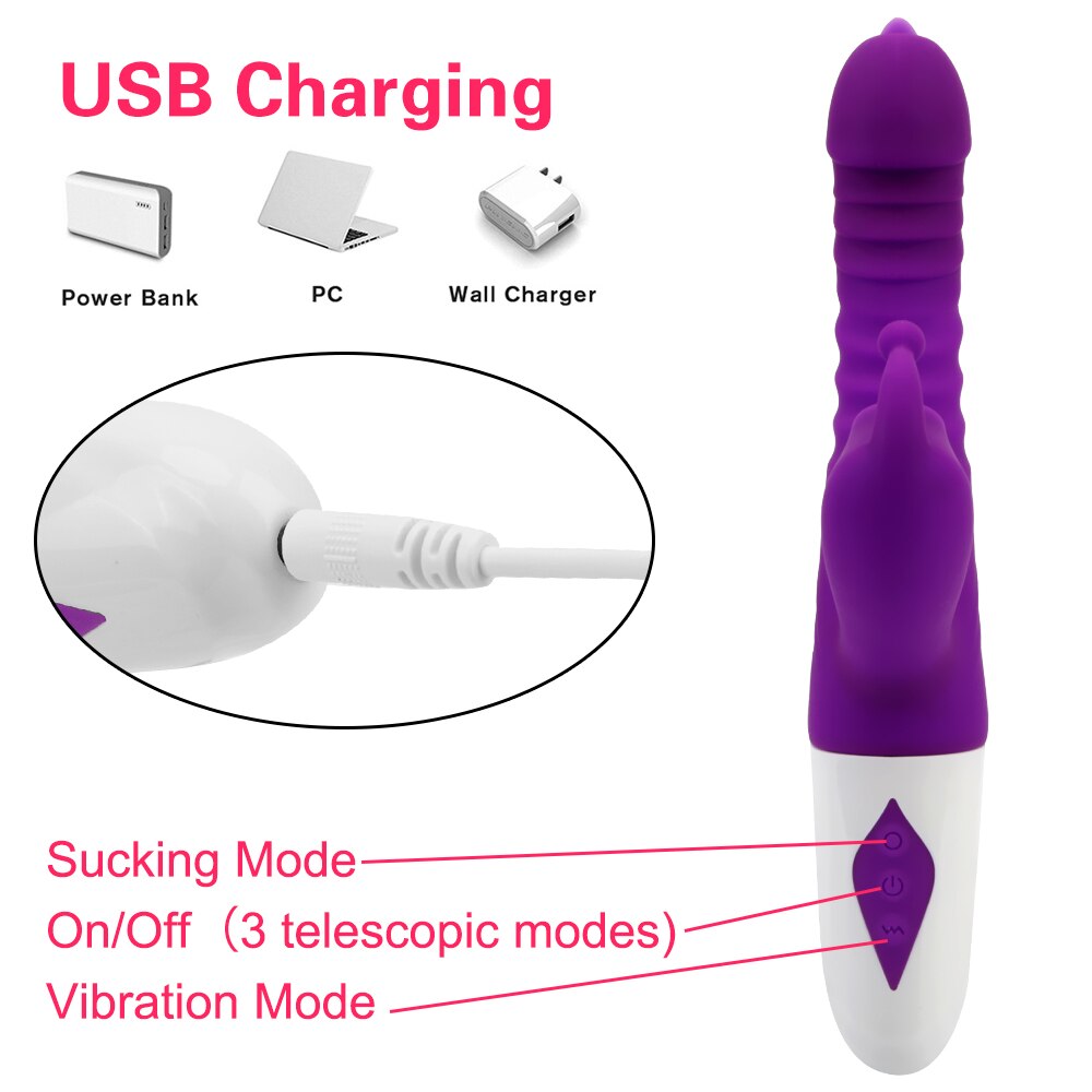 Beads G-spot Massage Tongue Licking Vibrator Sex Toy