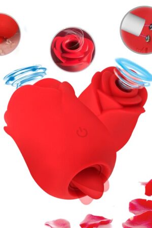 Roter Rosen-Saugvibrator für Frauen
