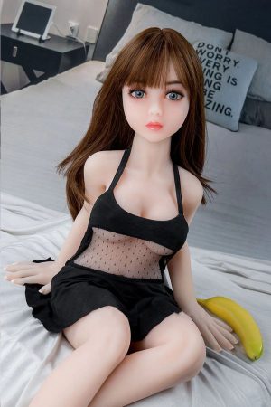 Leila - Mini muñeca sexual flaca de 100 cm con estrella porno